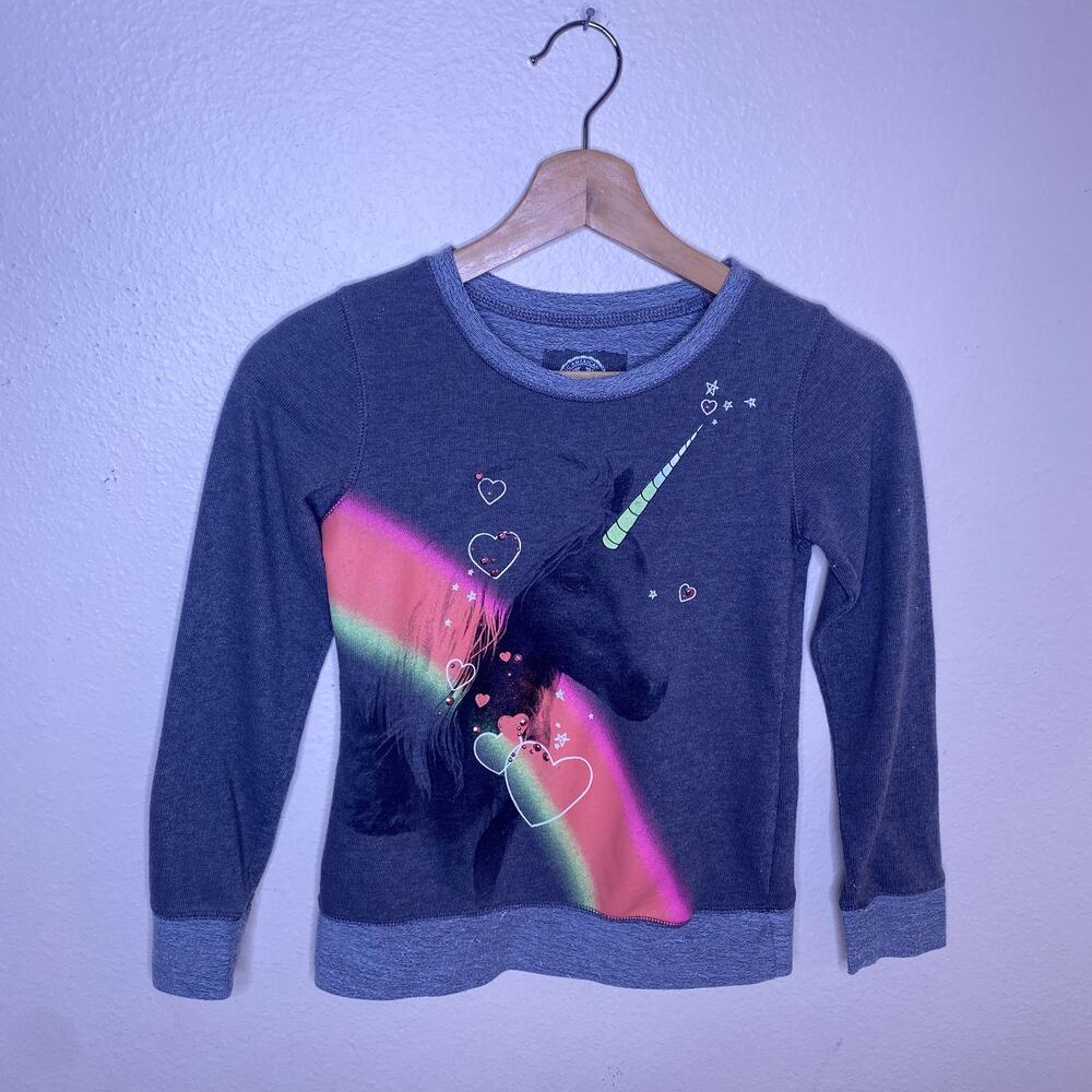 Kohls So Gray Unicorn Sweatshirt XS/S 7/8